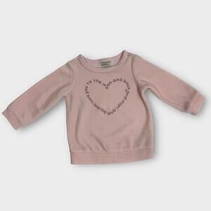 First Impressions Baby Girl Size 6-9 M Pink Heart Graphic Velour Sweatshirt
